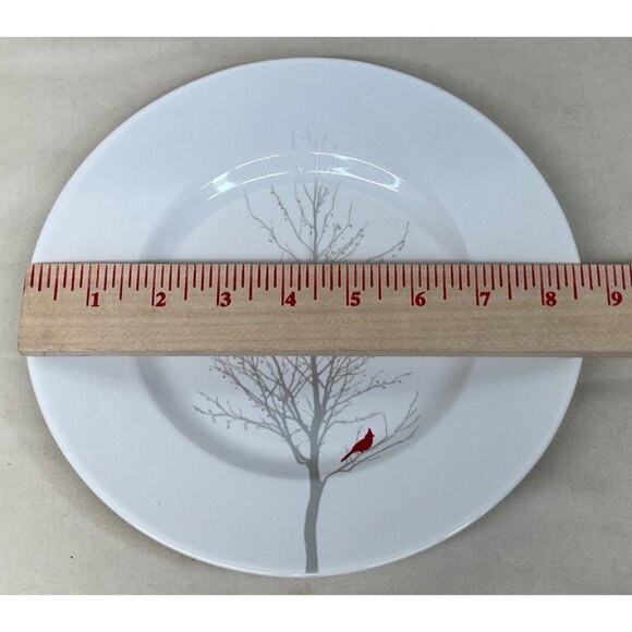 4 Pieces Noble Excellence Red Bird Cardinal Salad Plates Mugs - Picture 8 of 10